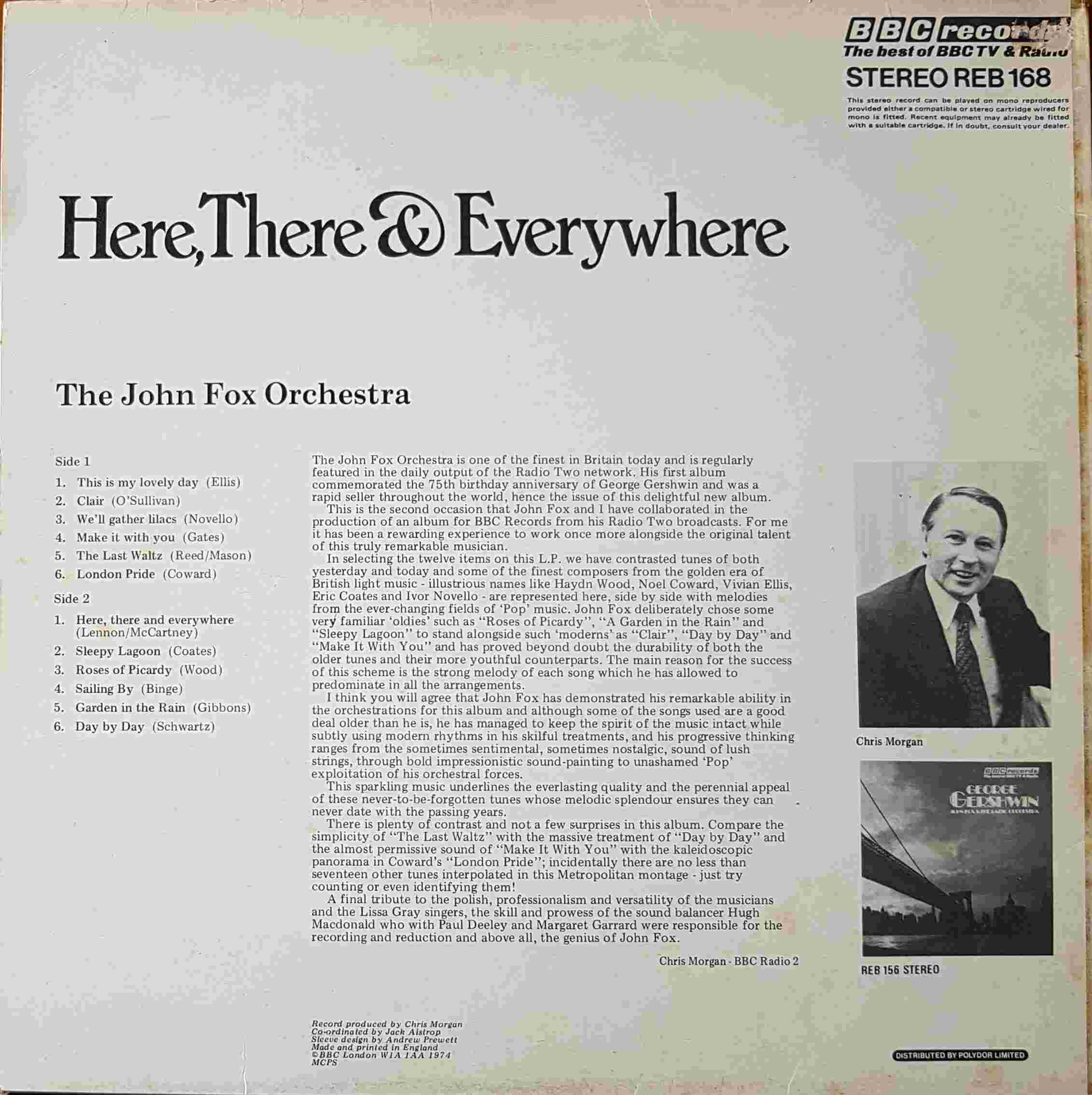 Picture of REB 168 Here there and everywhere - John Fox Orchestra by artist John Fox from the BBC records and Tapes library